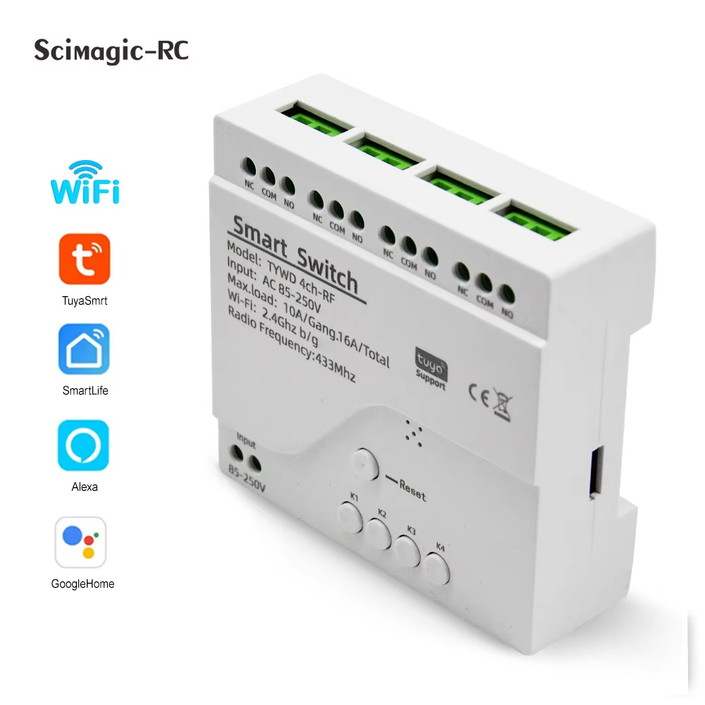 Relay Module 4 Channel - Commutateur intelligent Tuya, Module de relais
