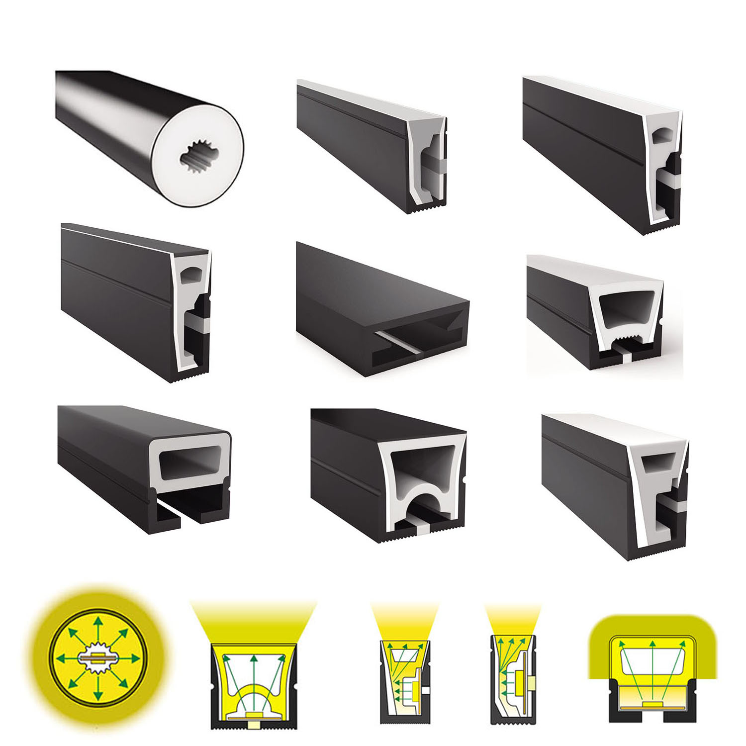 Ws2812B Strip 5V - Tube de ULau néon LED flexible,