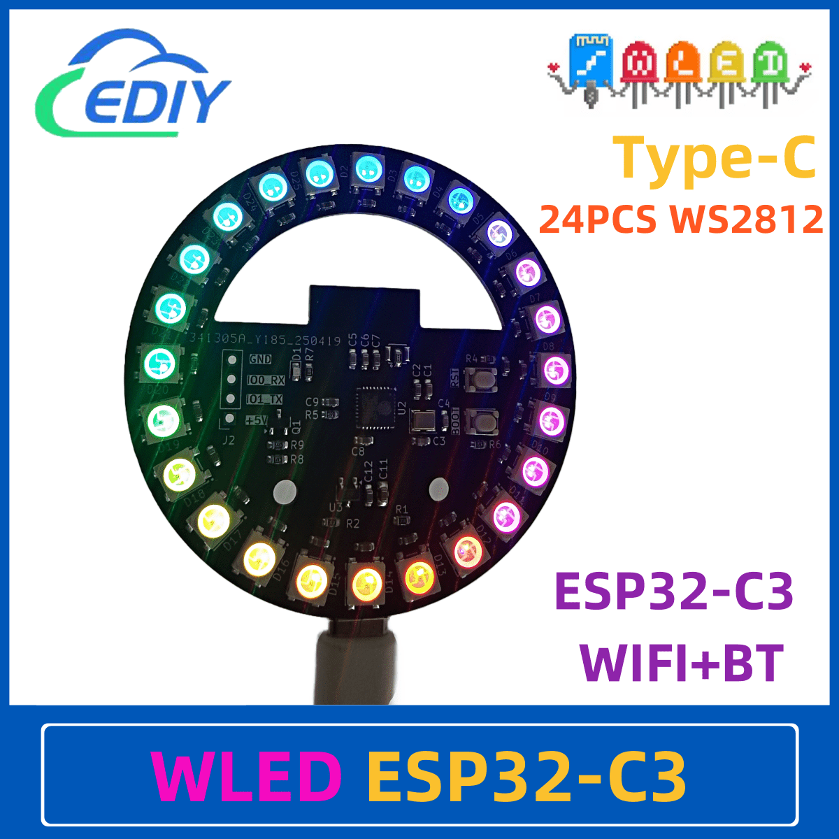 Ws2812B - WLED ESP32-C3 carte de développement circulaire