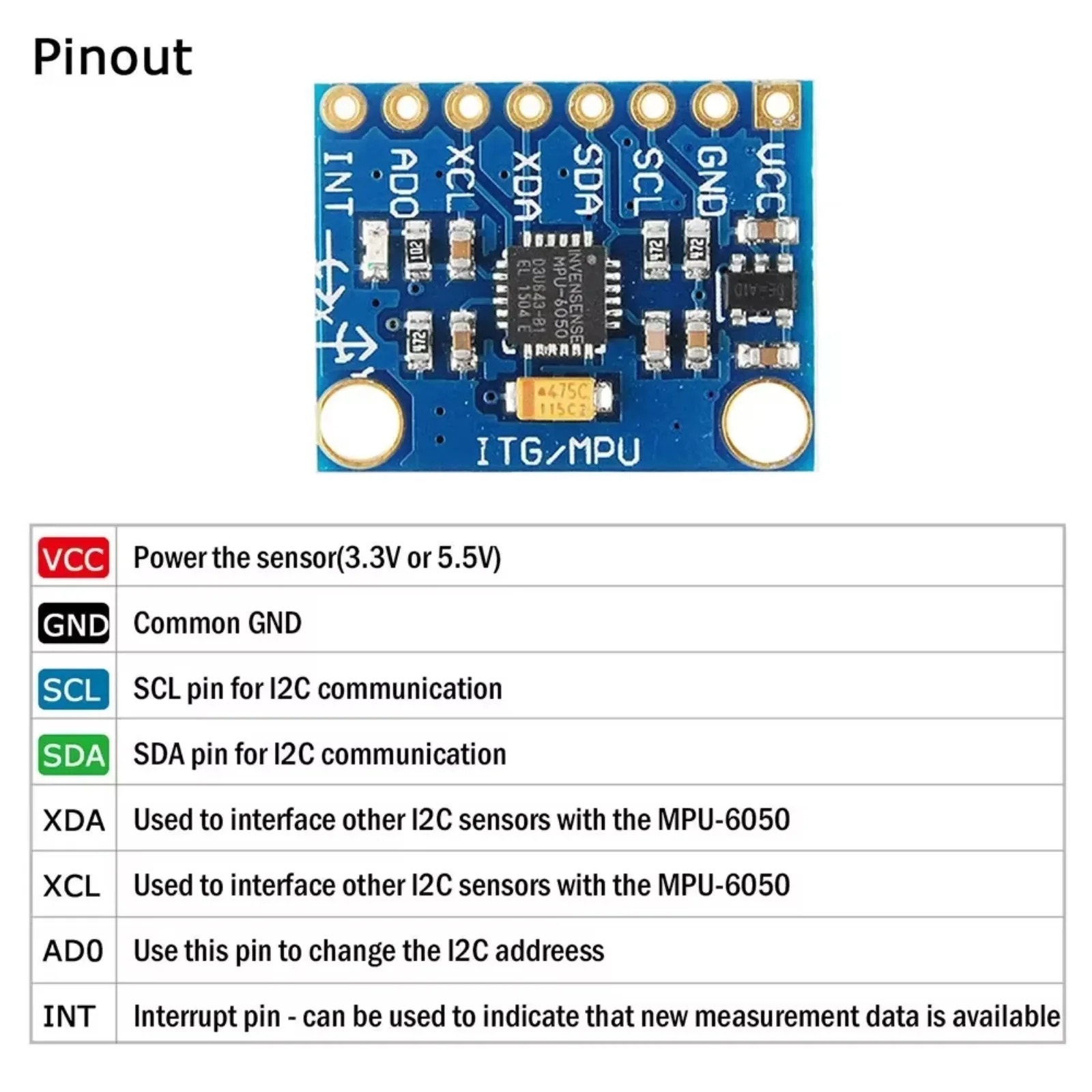 Capteur de gyroscope analogiqu - Mpu6050 avis et prix