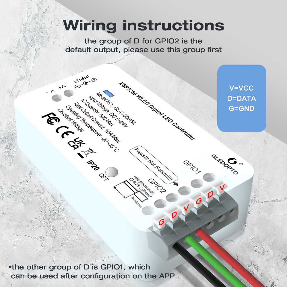 MJJC WLED contrôleur 5V 12V 24 - Ws2812B Strip 5V avis et prix